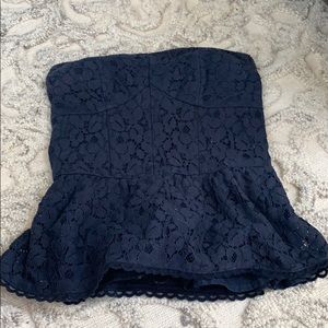 Af navy peplum tube top